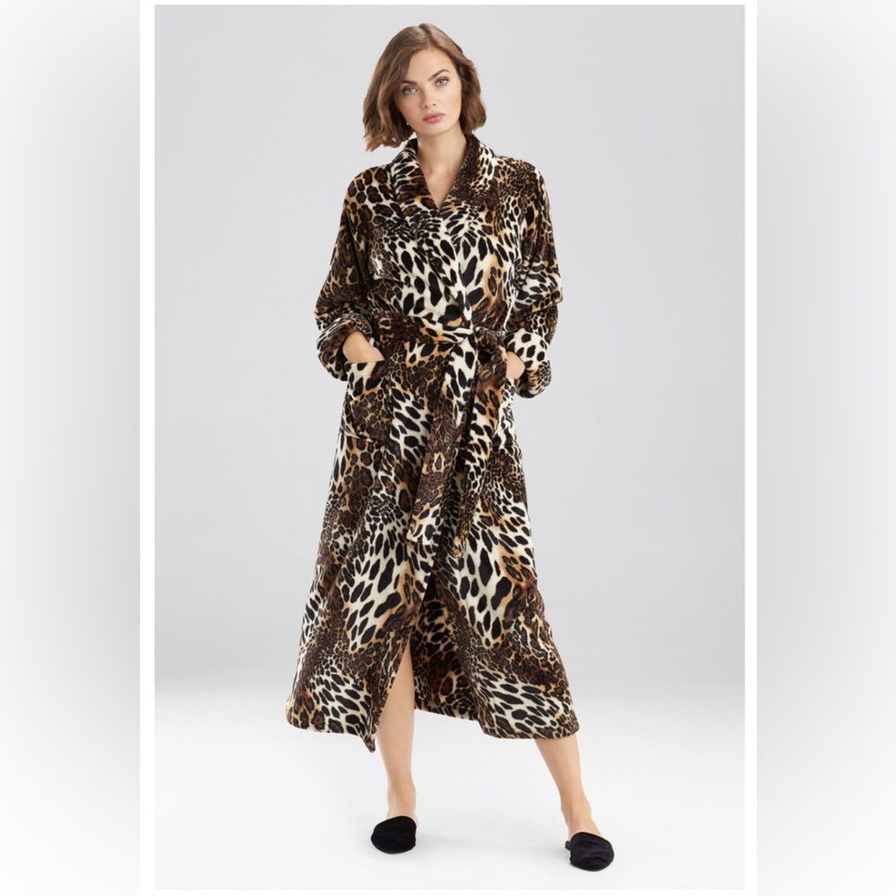 The Plush Leopard robe is designed with a custom Natori animal print!